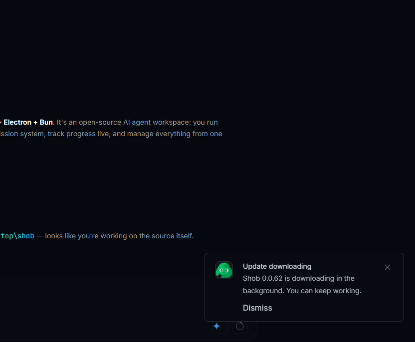 Update downloading notification in Shob AI